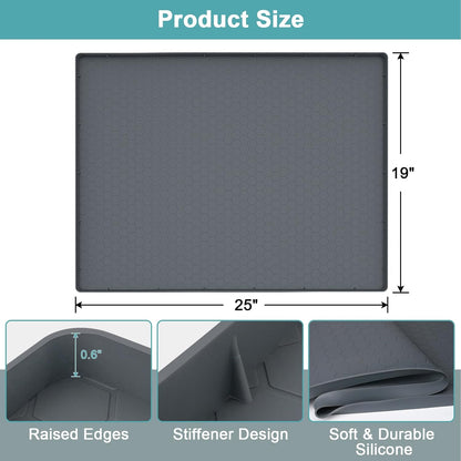 Under Sink Mats for Kitchen Waterproof 34" x 22", Silicone Under Kitchen Sink Mats and Protectors for 36" Cabinet, Under Sink Tray Organizer, Shelf Liners Cabinet Liner for Kitchen and Bathroom, Gray