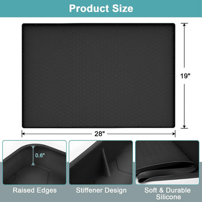 Under Sink Mats for Kitchen Waterproof 34" x 22", Silicone Under Kitchen Sink Mats and Protectors for 36" Cabinet, Under Sink Tray Organizer, Shelf Liners Cabinet Liner for Kitchen and Bathroom, Gray