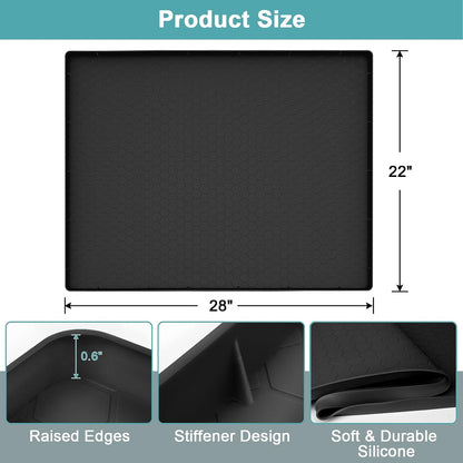 Under Sink Mats for Kitchen Waterproof 34" x 22", Silicone Under Kitchen Sink Mats and Protectors for 36" Cabinet, Under Sink Tray Organizer, Shelf Liners Cabinet Liner for Kitchen and Bathroom, Gray