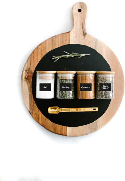 200 Chalkboard Labels for Food Containers, Reusable Black Stickers with Chalk Marker, Removable Pantry Chalk Board Jar Labels Stickers for Glass Jars, Storage Food Mason Jars, Kitchen Organization