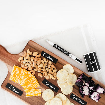 200 Chalkboard Labels for Food Containers, Reusable Black Stickers with Chalk Marker, Removable Pantry Chalk Board Jar Labels Stickers for Glass Jars, Storage Food Mason Jars, Kitchen Organization