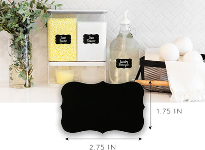 200 Chalkboard Labels for Food Containers, Reusable Black Stickers with Chalk Marker, Removable Pantry Chalk Board Jar Labels Stickers for Glass Jars, Storage Food Mason Jars, Kitchen Organization