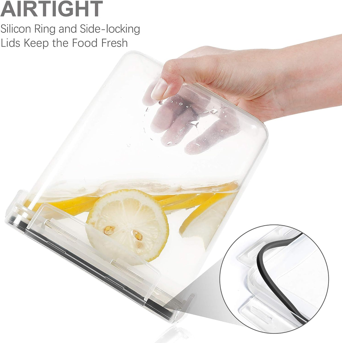 Airtight Food Storage Containers with Lids, 7 PCS | Airtight BPA-Free Food Containers, Fresh Pantry Storage, Pasta Flour & Sugar Organization, Secure Lids, Kitchen Organization