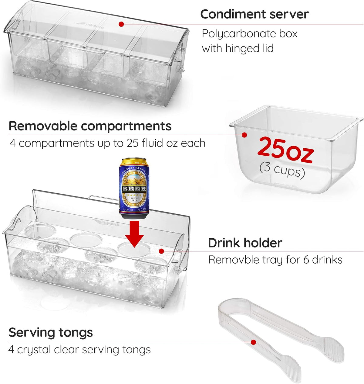 Clear Refrigerator Organizer Bin with Handles — 11 Inch Compact Stackable Fridge and Pantry Storage Container for Snacks, Yogurt, Condiments, Dishwasher Safe, Made in USA