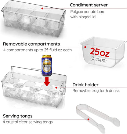 Clear Refrigerator Organizer Bin with Handles — 11 Inch Compact Stackable Fridge and Pantry Storage Container for Snacks, Yogurt, Condiments, Dishwasher Safe, Made in USA