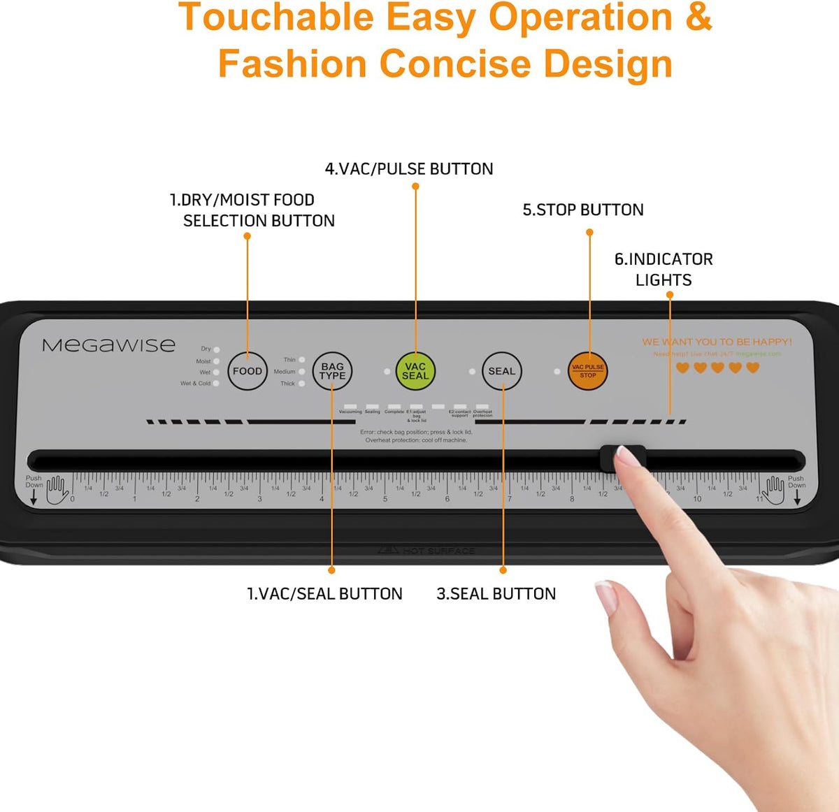 Vacuum Sealer Machine | 80kPa Suction Power | Vac Seal Machine