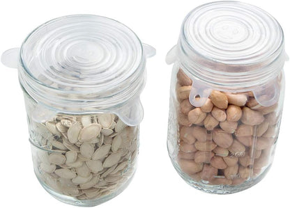 Silicone Stretch Lids 10 Pack for Regular and Wide Mouth Mason Jar, Reusable Silicone Stretch Lids(Stretched to 3.5 inch), Sealed Durable Food Storage Covers Suit for Jar, Cans, Pot
