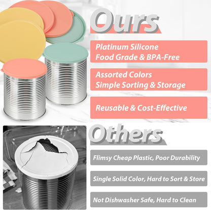 Silicone Stretch Lids 10 Pack for Regular and Wide Mouth Mason Jar, Reusable Silicone Stretch Lids(Stretched to 3.5 inch), Sealed Durable Food Storage Covers Suit for Jar, Cans, Pot