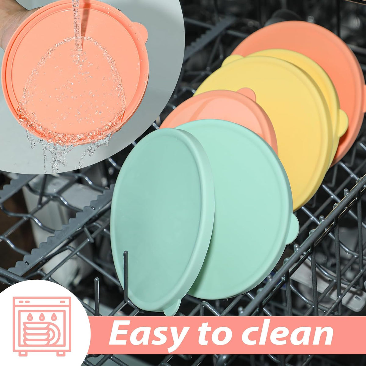 Silicone Stretch Lids 10 Pack for Regular and Wide Mouth Mason Jar, Reusable Silicone Stretch Lids(Stretched to 3.5 inch), Sealed Durable Food Storage Covers Suit for Jar, Cans, Pot