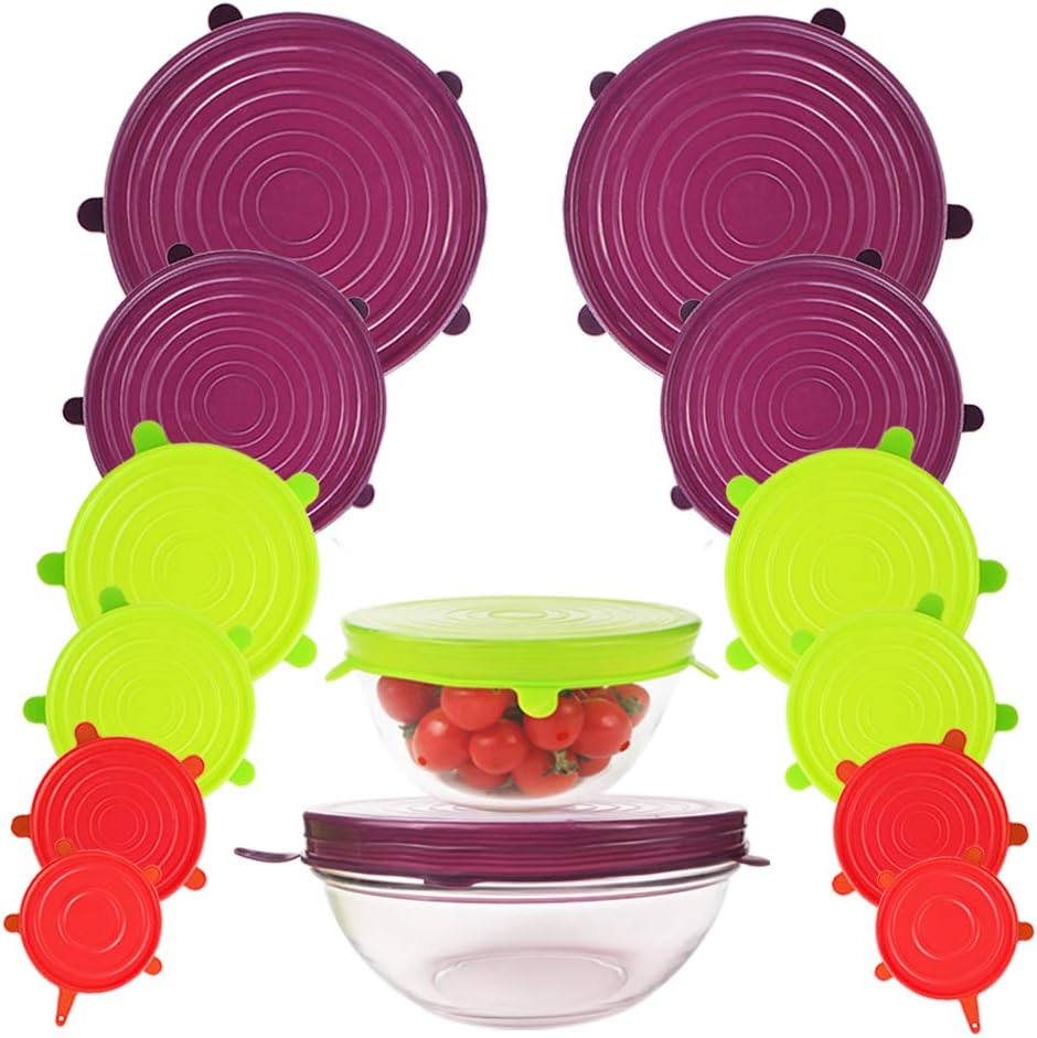 Silicone Stretch Lids 10 Pack for Regular and Wide Mouth Mason Jar, Reusable Silicone Stretch Lids(Stretched to 3.5 inch), Sealed Durable Food Storage Covers Suit for Jar, Cans, Pot