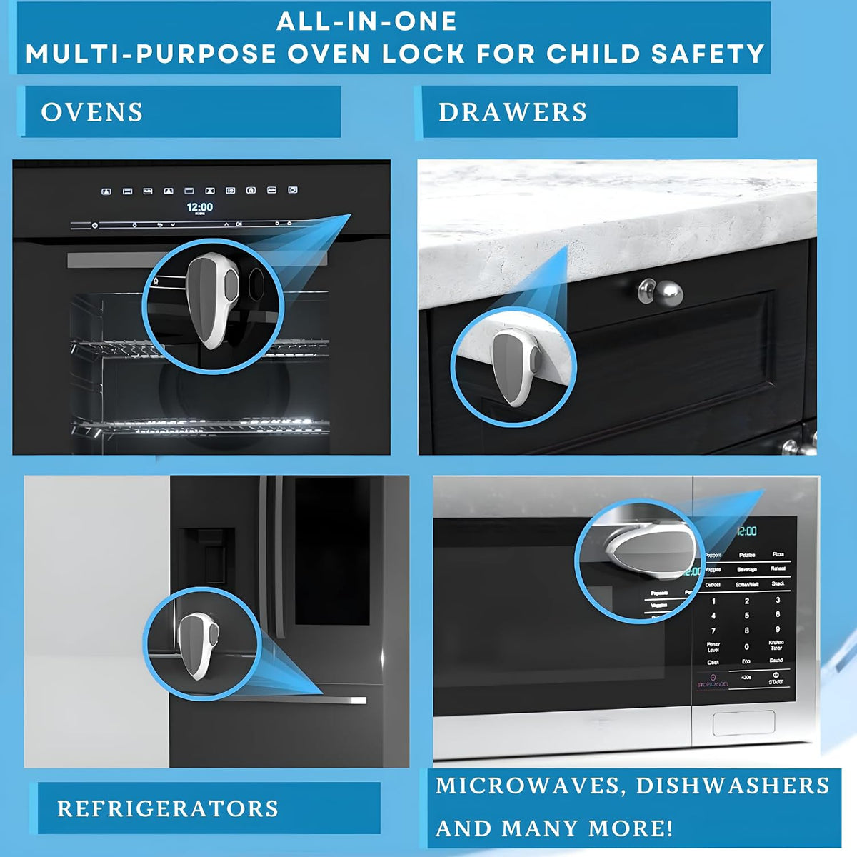 Oven Lock - Child Safety Door Lock, Appliance Baby Proofing