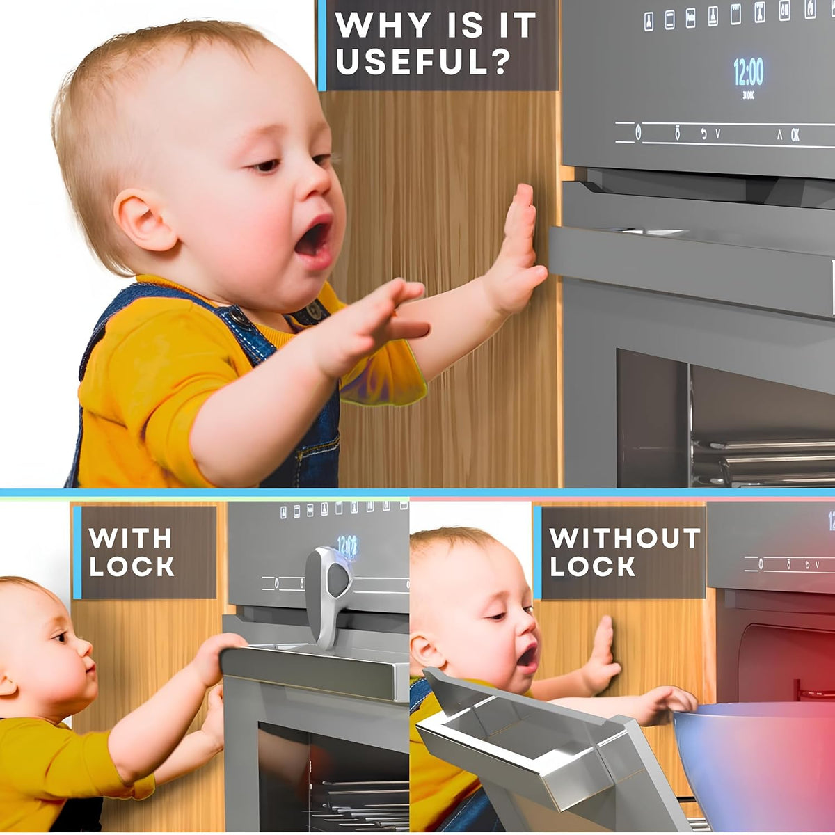 Oven Lock - Child Safety Door Lock, Appliance Baby Proofing