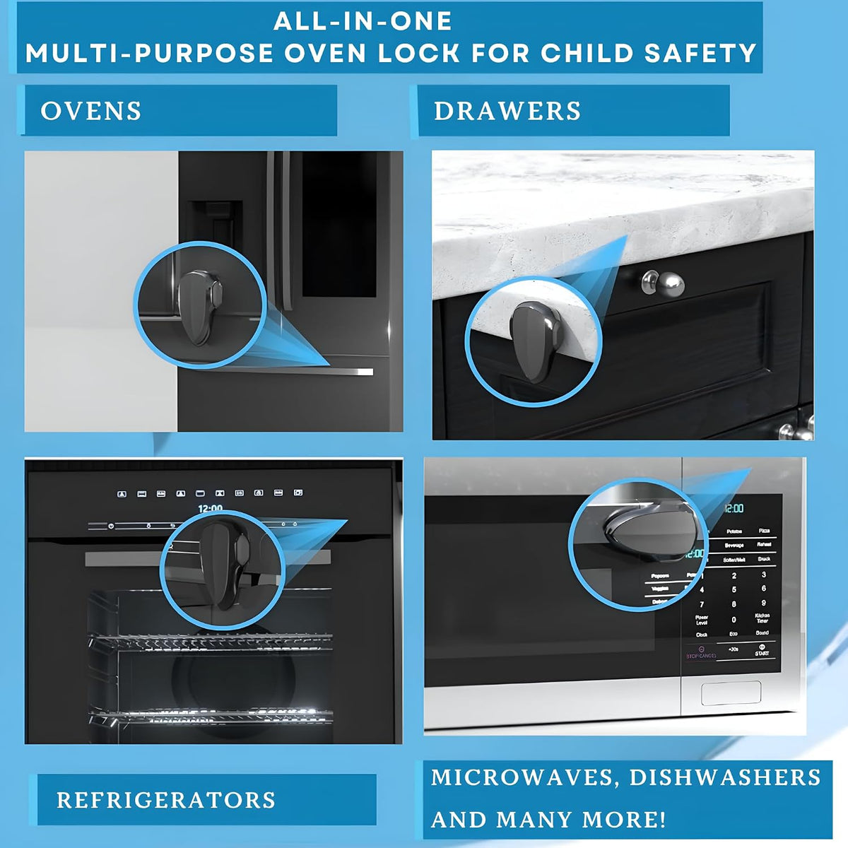 Oven Lock - Child Safety Door Lock, Appliance Baby Proofing