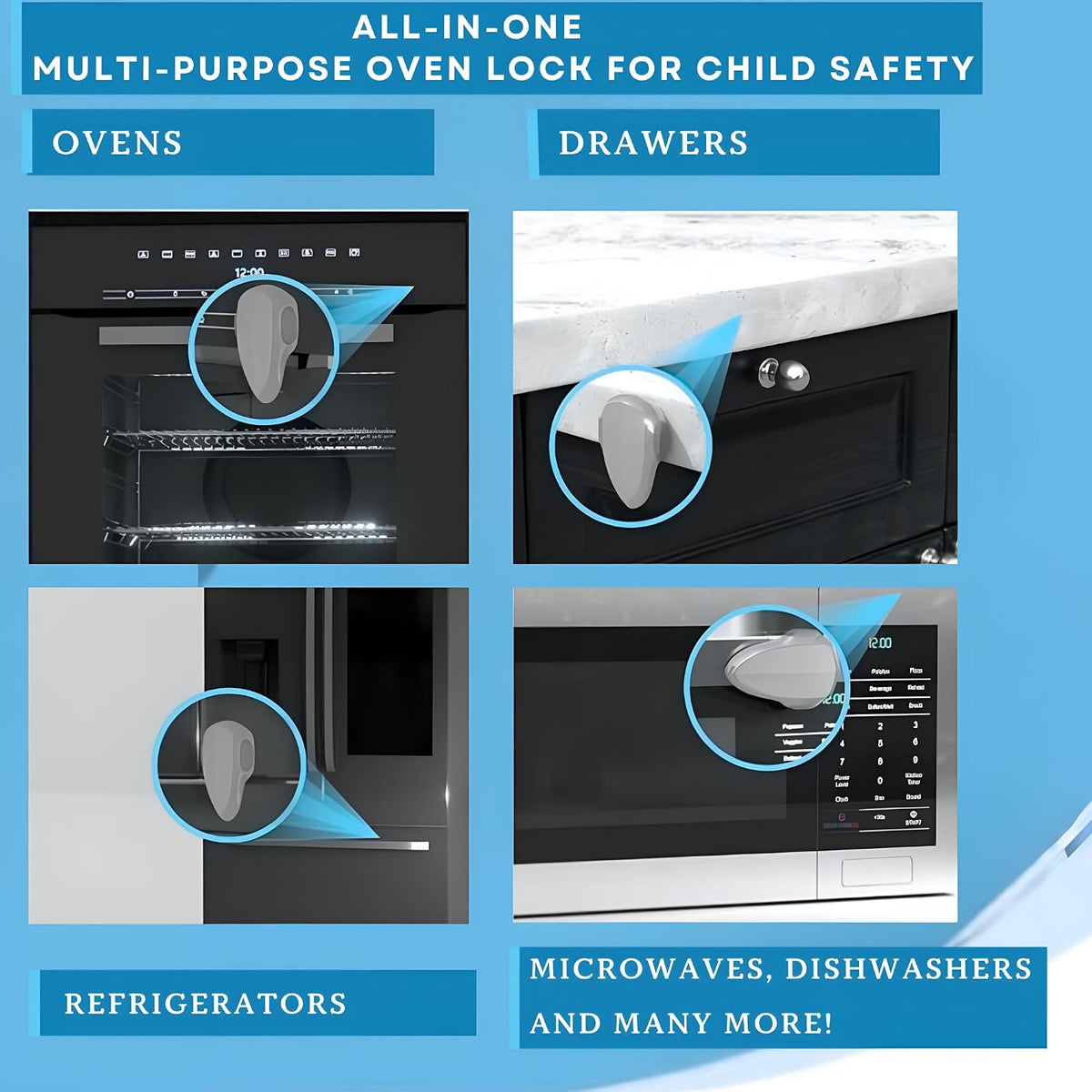 Oven Lock - Child Safety Door Lock, Appliance Baby Proofing