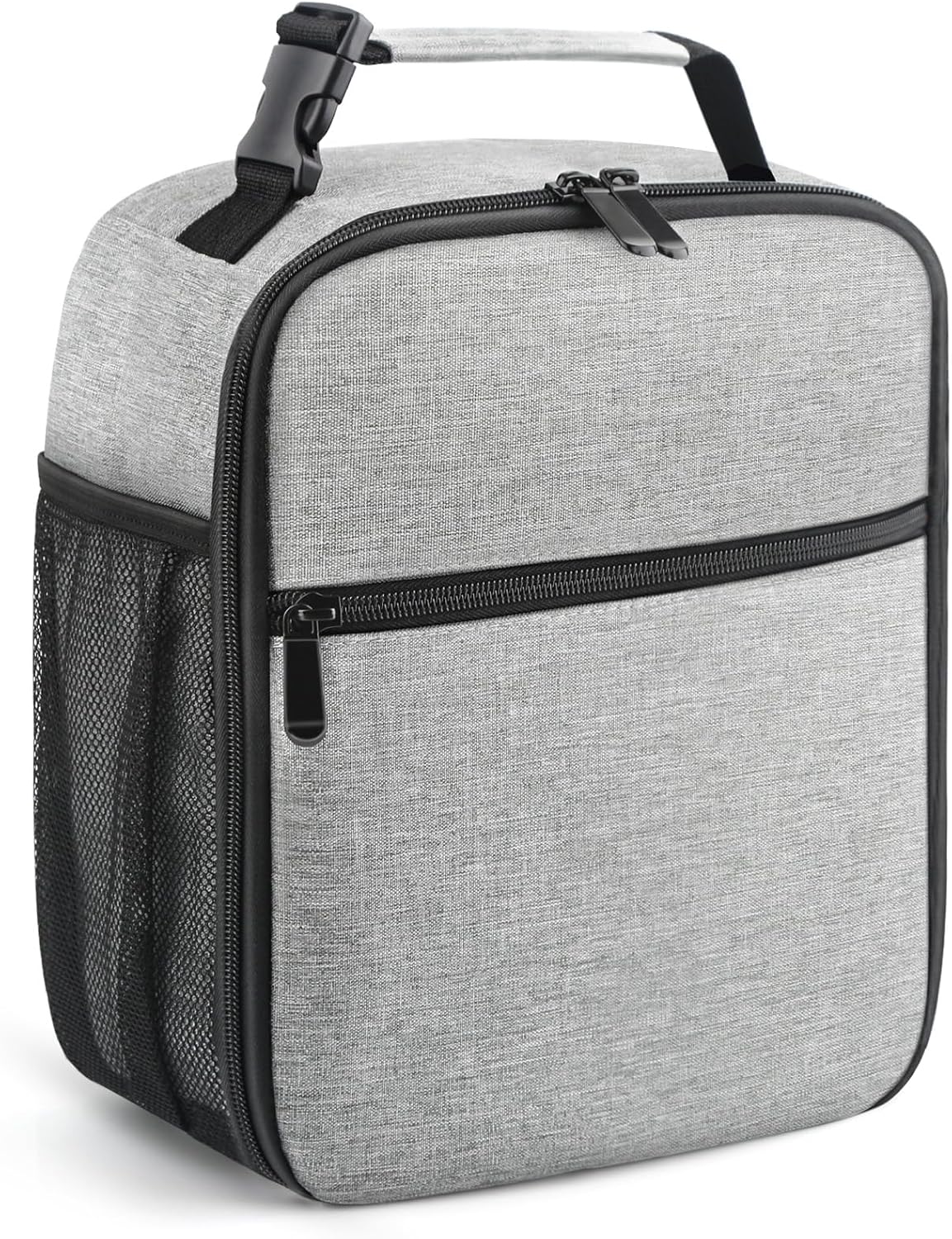 Lunch Bag for Men/Women, Reusable Lunchbox for Adult, Small Insulated Lunch box, Lunch Tote Bag for Office, Work, Picnic - Grey