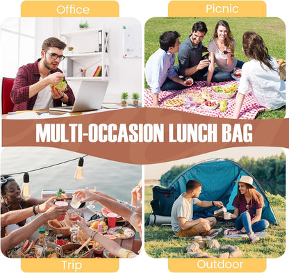 Lunch Bag for Men/Women, Reusable Lunchbox for Adult, Small Insulated Lunch box, Lunch Tote Bag for Office, Work, Picnic - Grey
