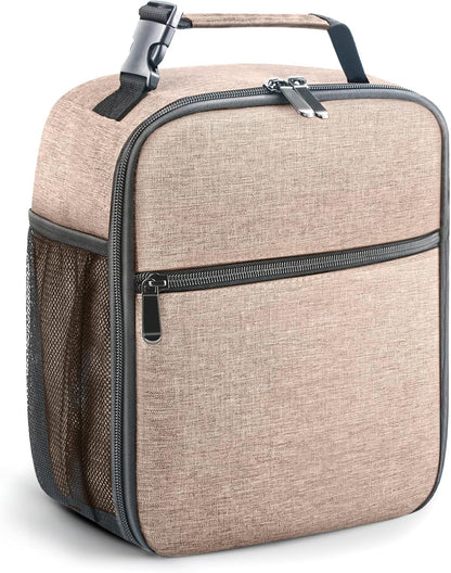 Lunch Bag for Men/Women, Reusable Lunchbox for Adult, Small Insulated Lunch box, Lunch Tote Bag for Office, Work, Picnic - Grey