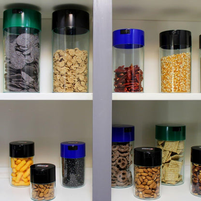 Tightvac 1 to 6 Ounce Airtight Container - Multi-use Storage Container for Herbs, Coffee and Dry Goods, Patented Vacuum Seal Airtight Containers, Black