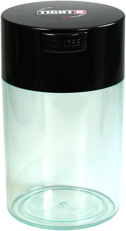 Tightvac 1 to 6 Ounce Airtight Container - Multi-use Storage Container for Herbs, Coffee and Dry Goods, Patented Vacuum Seal Airtight Containers, Black