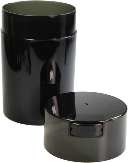 Tightvac 1 to 6 Ounce Airtight Container - Multi-use Storage Container for Herbs, Coffee and Dry Goods, Patented Vacuum Seal Airtight Containers, Black