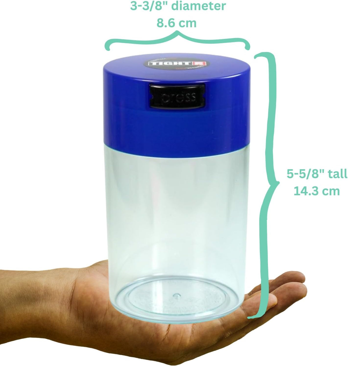 Tightvac 1 to 6 Ounce Airtight Container - Multi-use Storage Container for Herbs, Coffee and Dry Goods, Patented Vacuum Seal Airtight Containers, Black