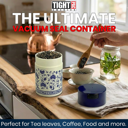 Tightvac 1 to 6 Ounce Airtight Container - Multi-use Storage Container for Herbs, Coffee and Dry Goods, Patented Vacuum Seal Airtight Containers, Black