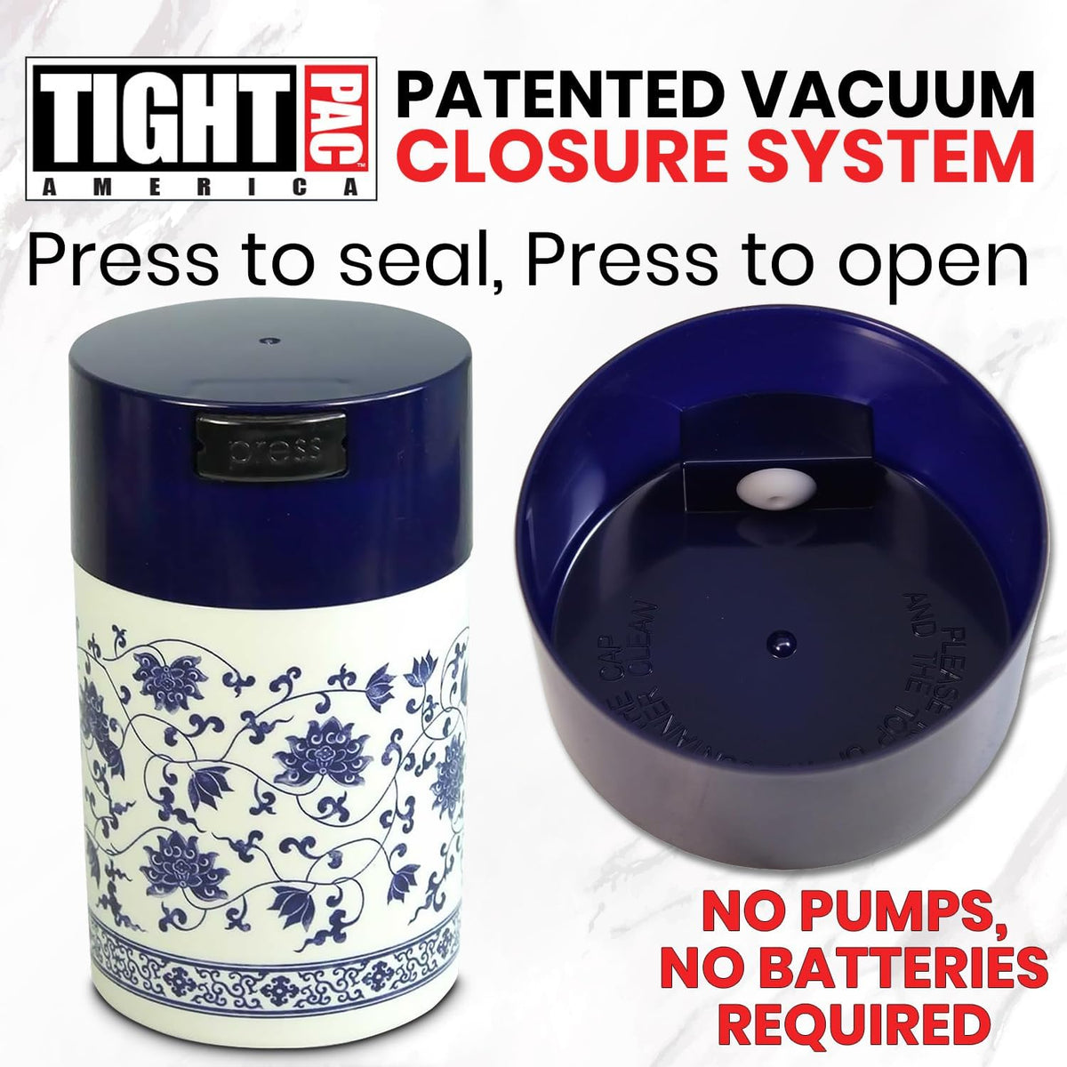 Tightvac 1 to 6 Ounce Airtight Container - Multi-use Storage Container for Herbs, Coffee and Dry Goods, Patented Vacuum Seal Airtight Containers, Black