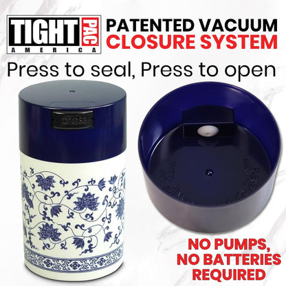 Tightvac 1 to 6 Ounce Airtight Container - Multi-use Storage Container for Herbs, Coffee and Dry Goods, Patented Vacuum Seal Airtight Containers, Black