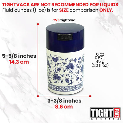 Tightvac 1 to 6 Ounce Airtight Container - Multi-use Storage Container for Herbs, Coffee and Dry Goods, Patented Vacuum Seal Airtight Containers, Black