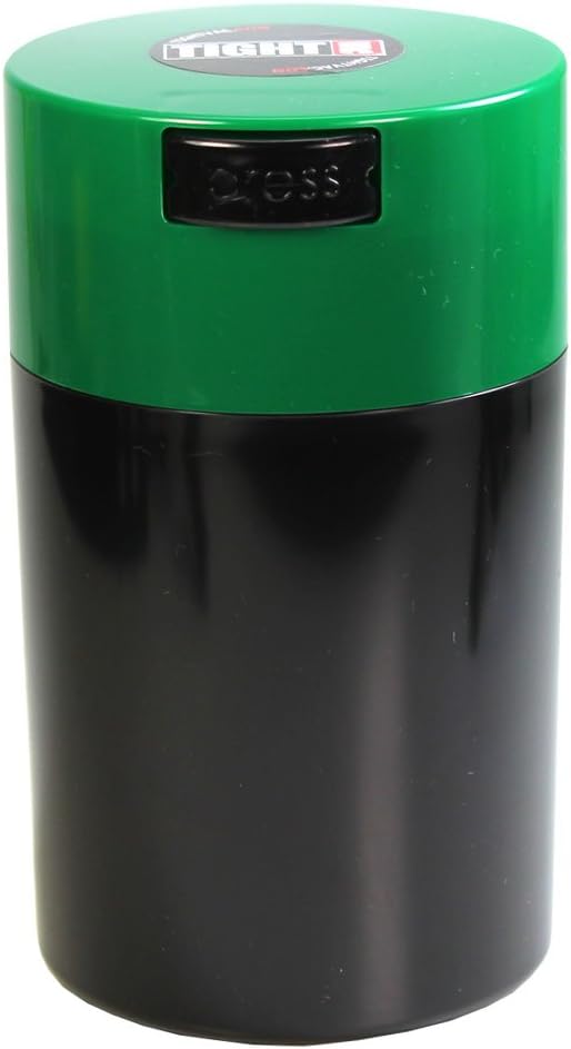 Tightvac 1 to 6 Ounce Airtight Container - Multi-use Storage Container for Herbs, Coffee and Dry Goods, Patented Vacuum Seal Airtight Containers, Black