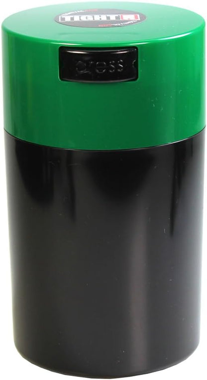 Tightvac 1 to 6 Ounce Airtight Container - Multi-use Storage Container for Herbs, Coffee and Dry Goods, Patented Vacuum Seal Airtight Containers, Black