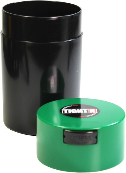 Tightvac 1 to 6 Ounce Airtight Container - Multi-use Storage Container for Herbs, Coffee and Dry Goods, Patented Vacuum Seal Airtight Containers, Black