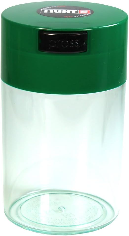 Tightvac 1 to 6 Ounce Airtight Container - Multi-use Storage Container for Herbs, Coffee and Dry Goods, Patented Vacuum Seal Airtight Containers, Black