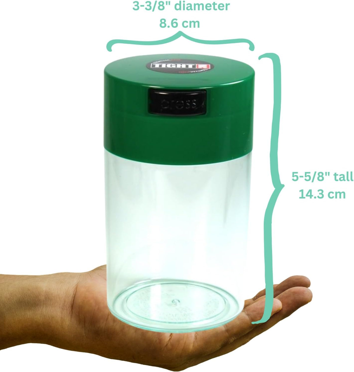Tightvac 1 to 6 Ounce Airtight Container - Multi-use Storage Container for Herbs, Coffee and Dry Goods, Patented Vacuum Seal Airtight Containers, Black