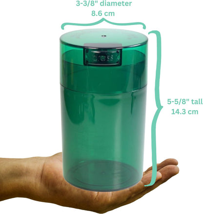 Tightvac 1 to 6 Ounce Airtight Container - Multi-use Storage Container for Herbs, Coffee and Dry Goods, Patented Vacuum Seal Airtight Containers, Black