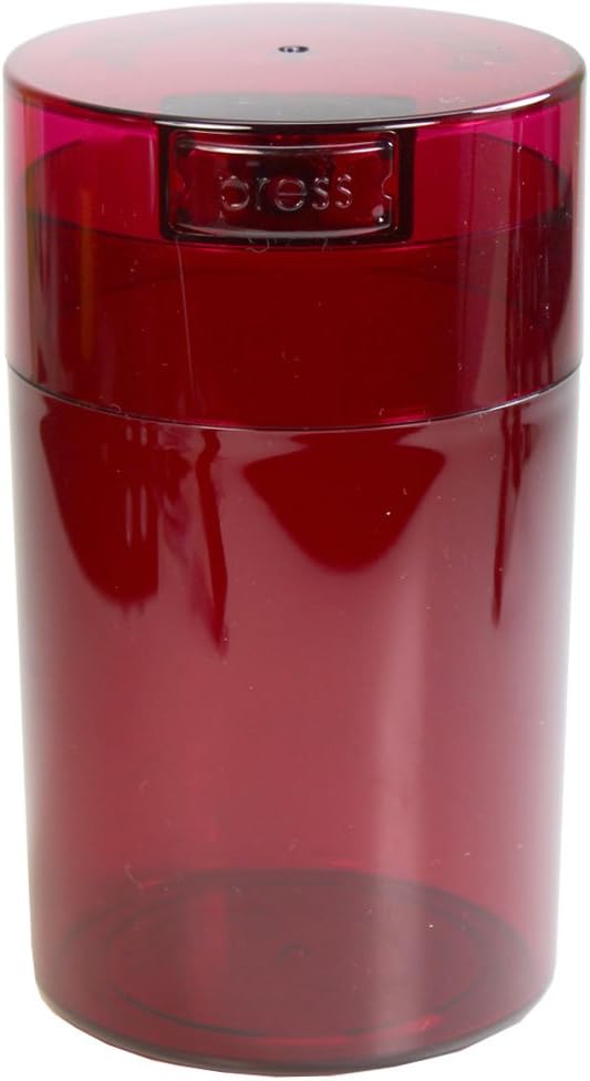Tightvac 1 to 6 Ounce Airtight Container - Multi-use Storage Container for Herbs, Coffee and Dry Goods, Patented Vacuum Seal Airtight Containers, Black