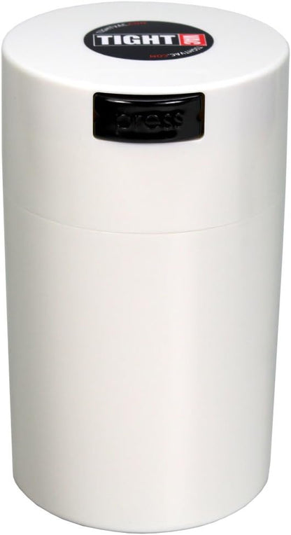 Tightvac 1 to 6 Ounce Airtight Container - Multi-use Storage Container for Herbs, Coffee and Dry Goods, Patented Vacuum Seal Airtight Containers, Black
