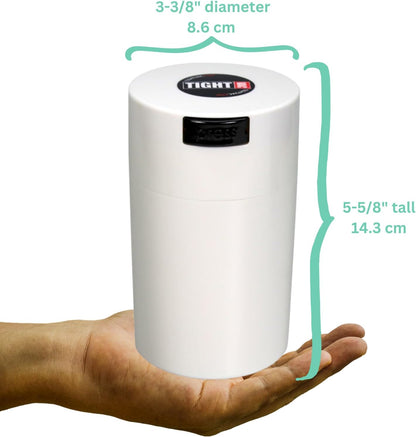 Tightvac 1 to 6 Ounce Airtight Container - Multi-use Storage Container for Herbs, Coffee and Dry Goods, Patented Vacuum Seal Airtight Containers, Black