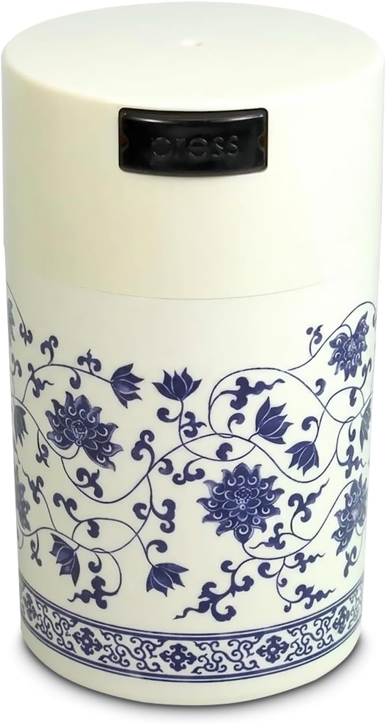 Tightvac 1 to 6 Ounce Airtight Container - Multi-use Storage Container for Herbs, Coffee and Dry Goods, Patented Vacuum Seal Airtight Containers, Black