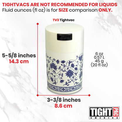 Tightvac 1 to 6 Ounce Airtight Container - Multi-use Storage Container for Herbs, Coffee and Dry Goods, Patented Vacuum Seal Airtight Containers, Black