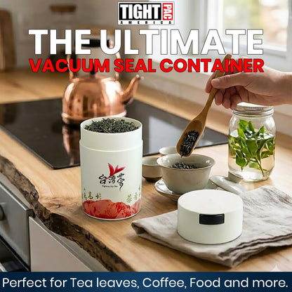 Tightvac 1 to 6 Ounce Airtight Container - Multi-use Storage Container for Herbs, Coffee and Dry Goods, Patented Vacuum Seal Airtight Containers, Black