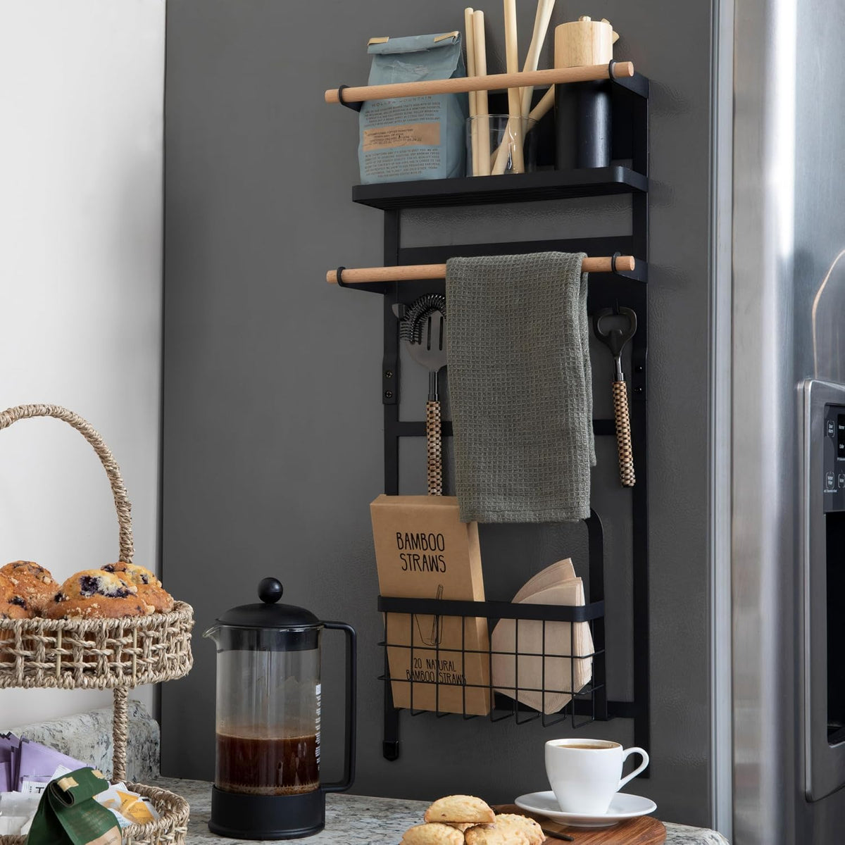 Metal Magnetic Spice Organizer, White