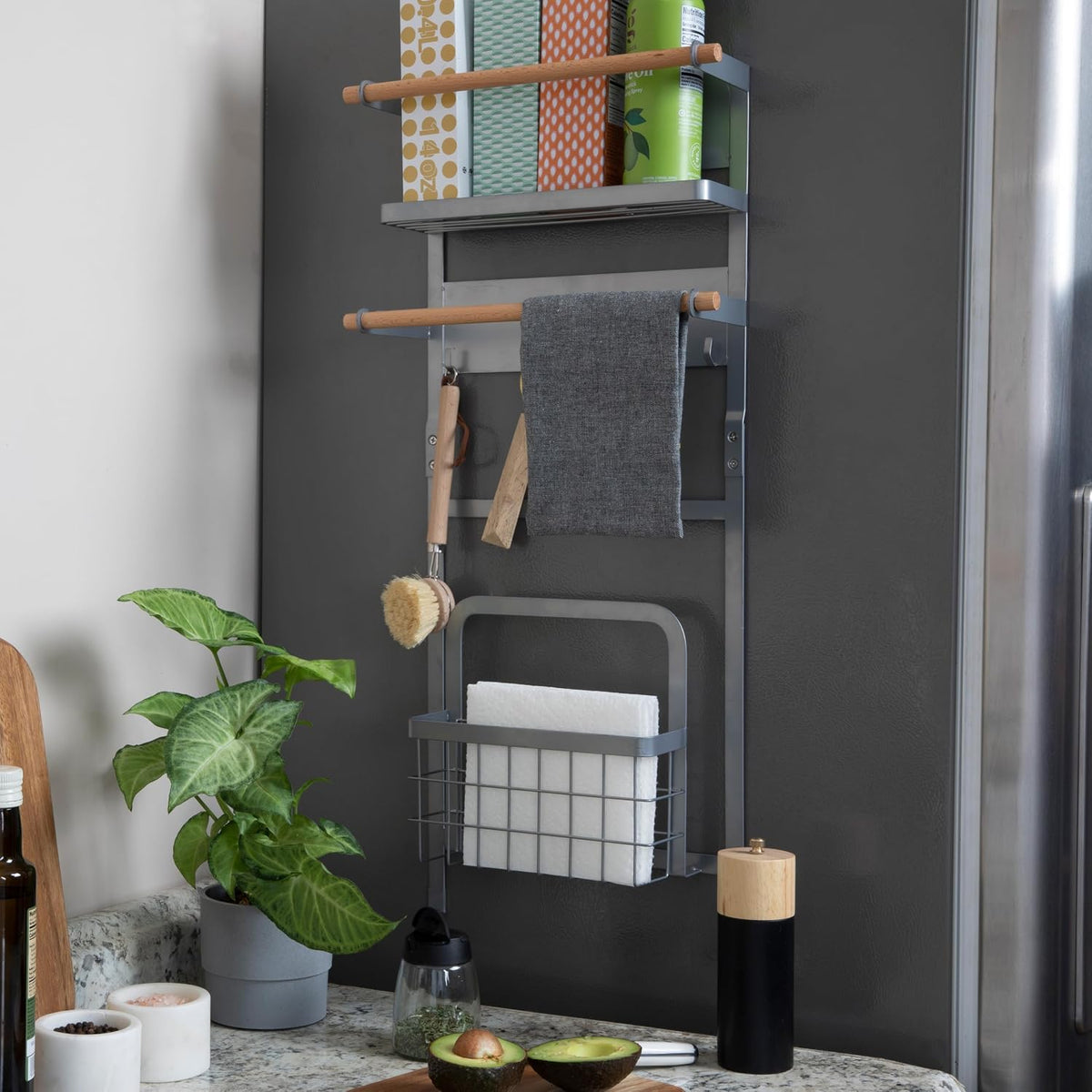 Metal Magnetic Spice Organizer, White