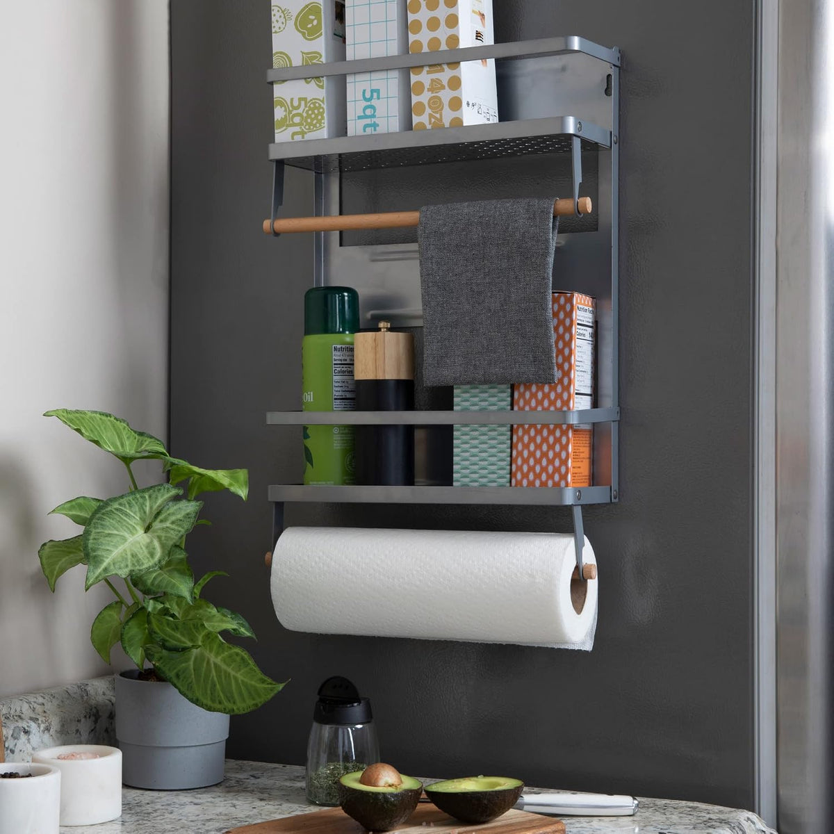 Metal Magnetic Spice Organizer, White