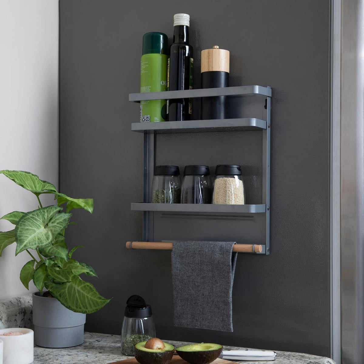 Metal Magnetic Spice Organizer, White
