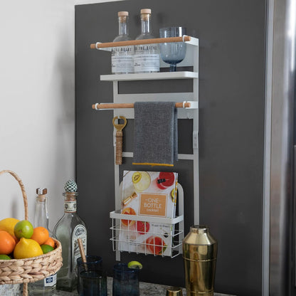 Metal Magnetic Spice Organizer, White