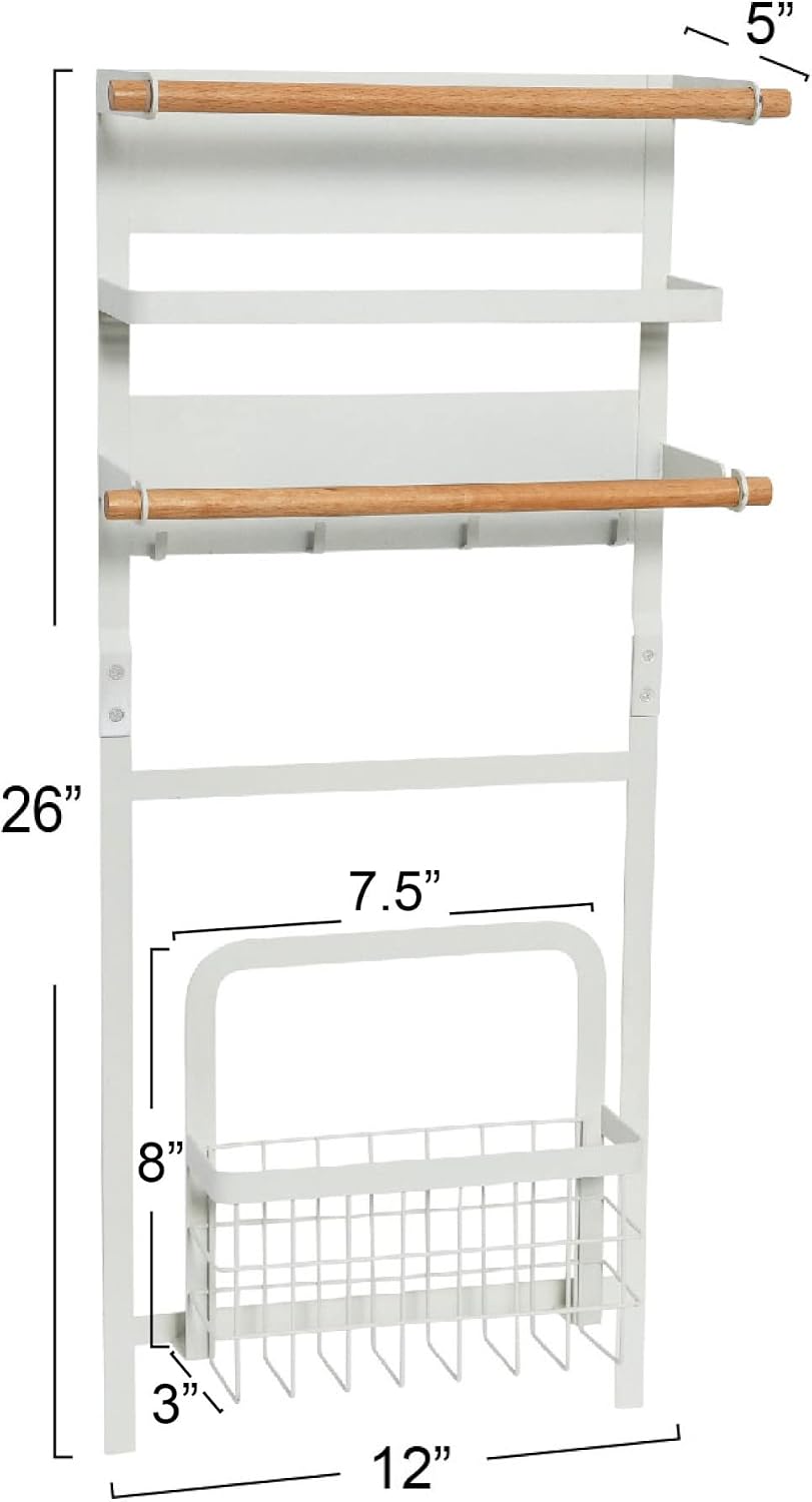 Metal Magnetic Spice Organizer, White