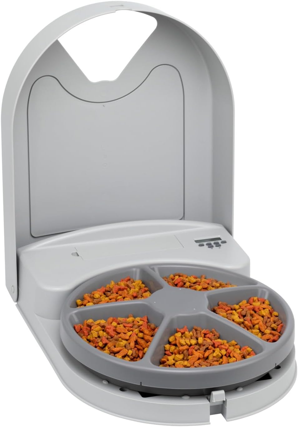 Automatic Dog Feeder, 5 Meals, 40 oz Capacity, Plastic, for Dry Food, Multiple Pets