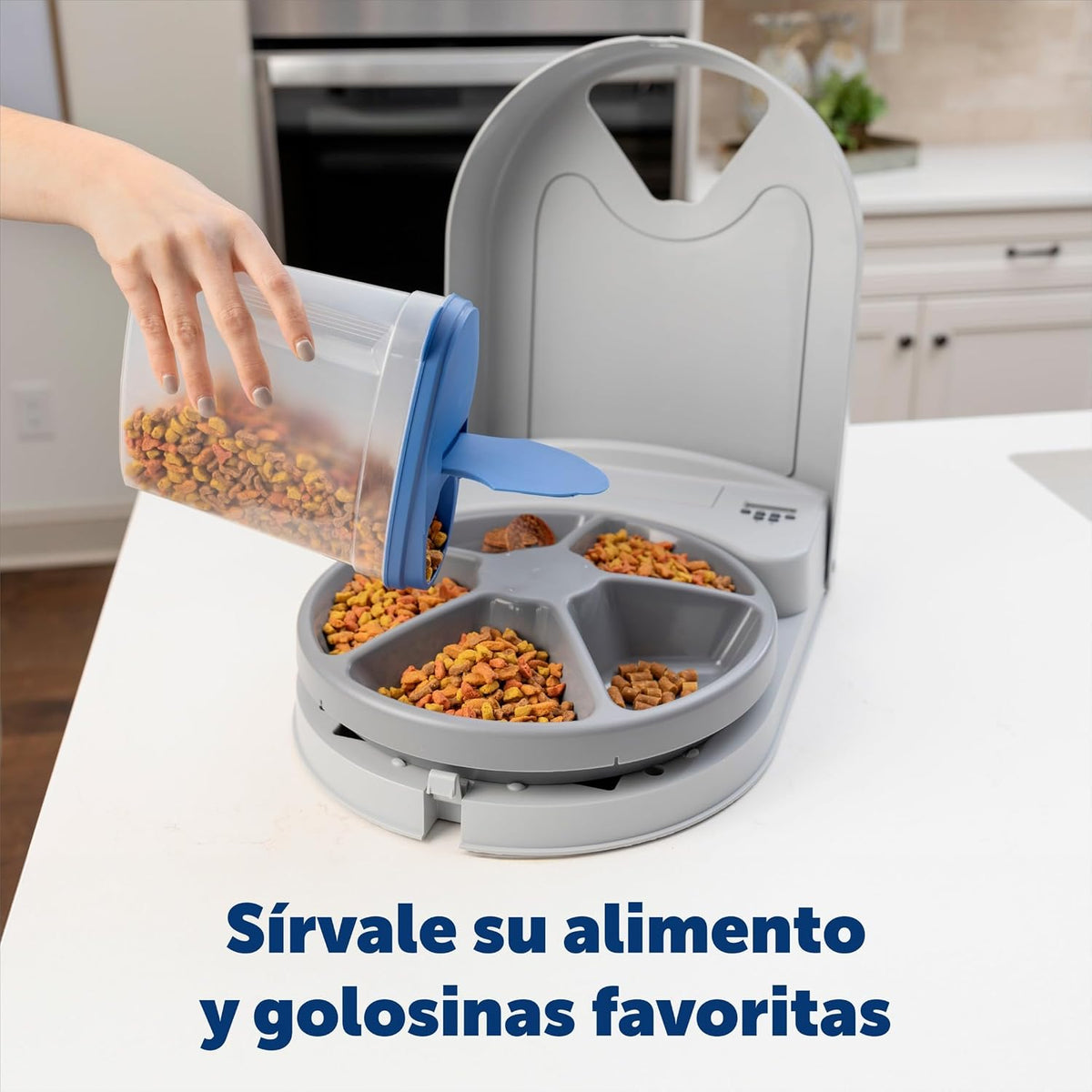 Automatic Dog Feeder, 5 Meals, 40 oz Capacity, Plastic, for Dry Food, Multiple Pets