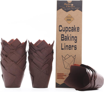 200pcs Natural Tulip Cupcake Liners for Baking Muffin Liners